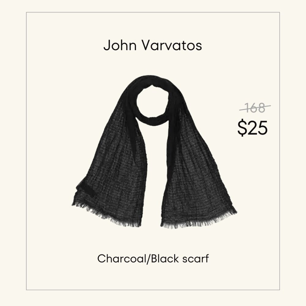John Varvatos Scarf - Charcoal/Black